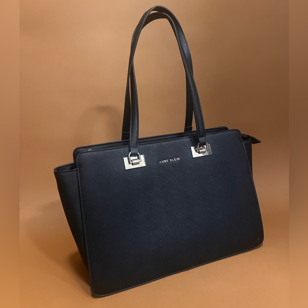 Anne Klein Black Leather Tote